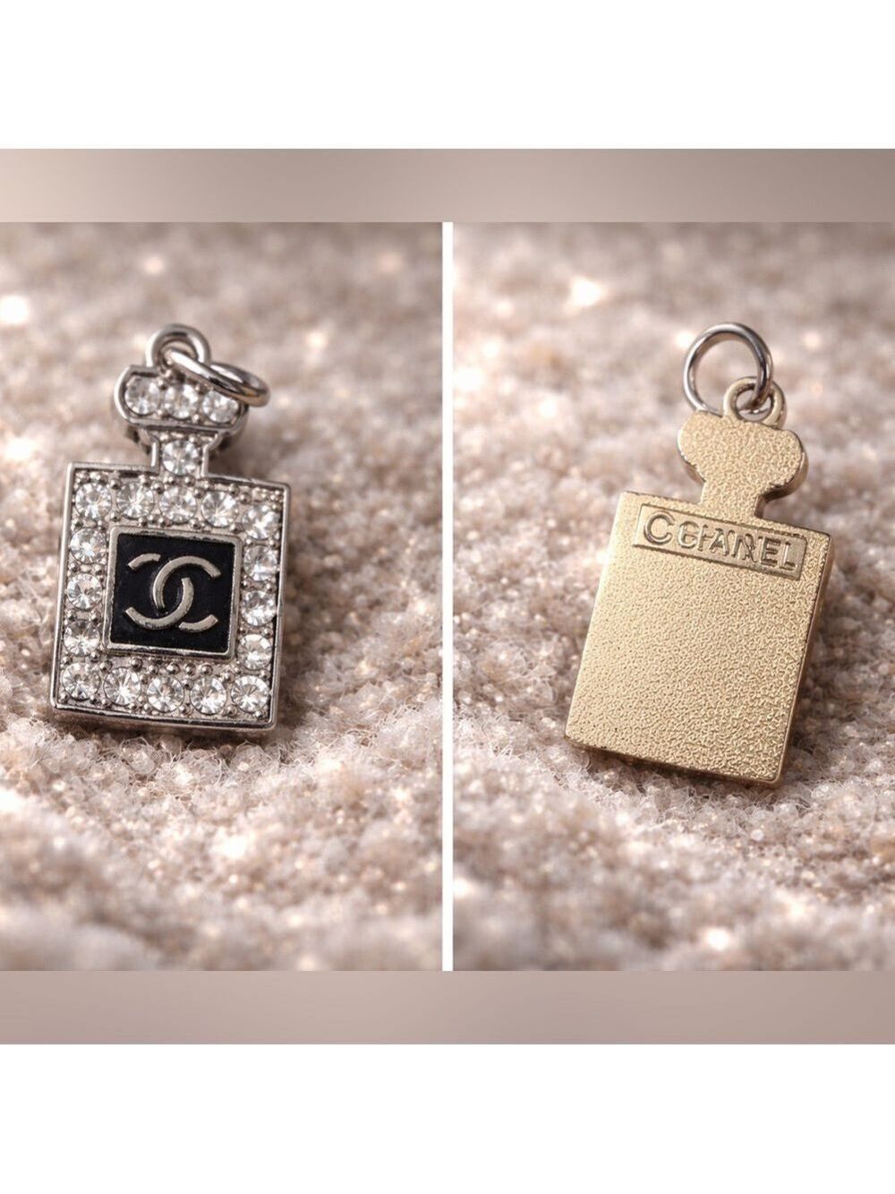 Luxury CC Style Perfume Bottle Charm ✨ Rhinestone Pendant | Chic Bag/Jewelry